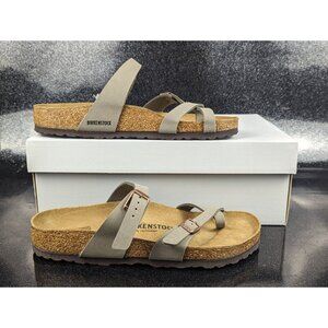 Birkenstock Mayari Straps Toe Loop Slide Taupe Brown Women's Size US 9 EU 40